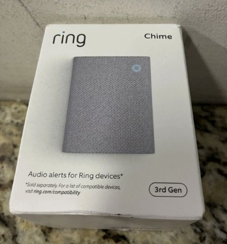 Ring doorbell Chime 3rd Gen Enhanced audio for real-time alerts you can hear from anywhere, easy plug-in setup, simple wifi &amp; Bluetooth connectivity, sleek design, White