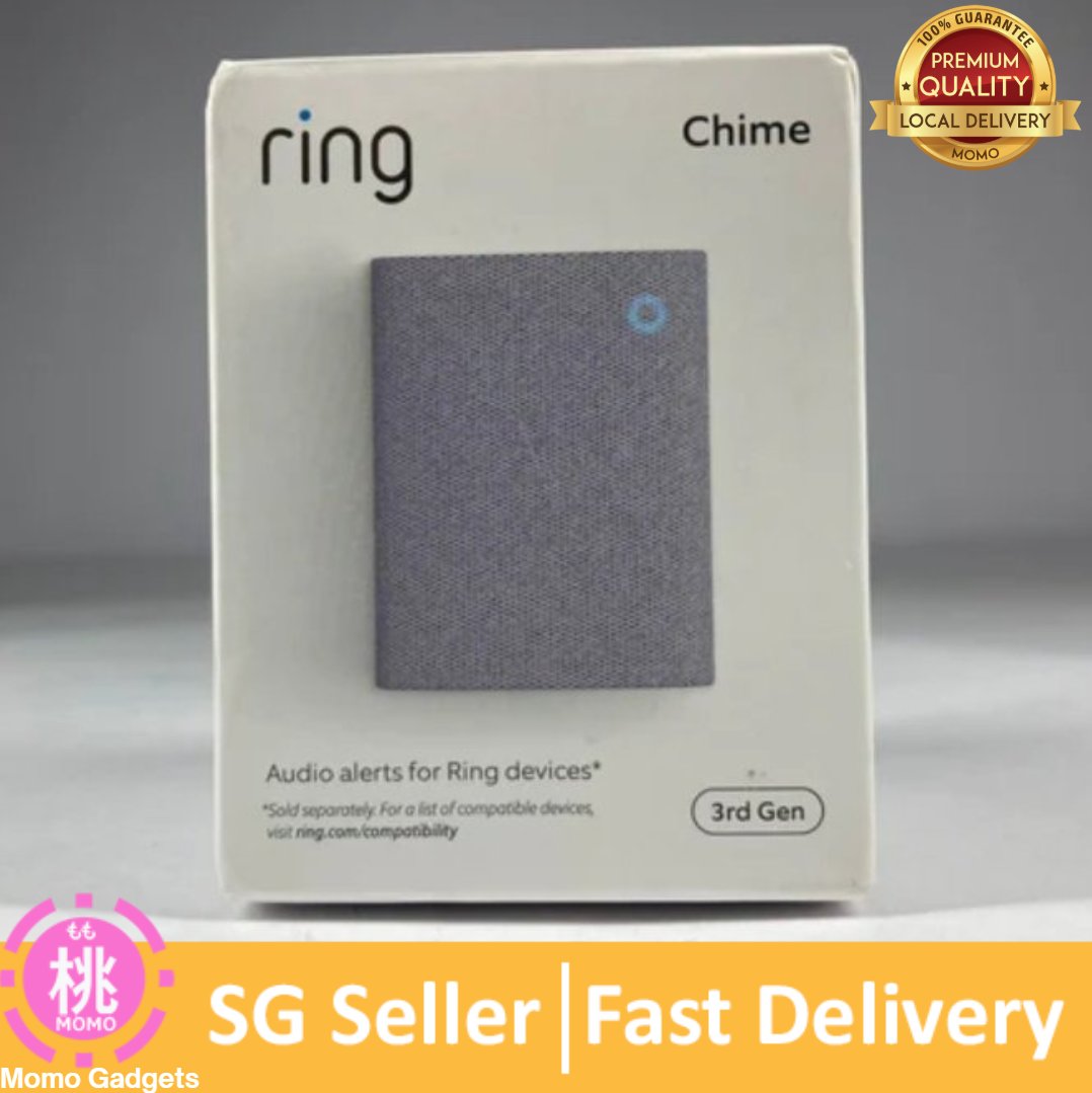 Ring doorbell Chime 3rd Gen Enhanced audio for real-time alerts you can hear from anywhere, easy plug-in setup, simple wifi &amp; Bluetooth connectivity, sleek design, White