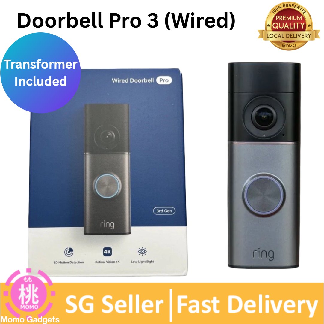 Ring Video Wired Doorbell Pro 3 (Video Doorbell Pro 2)  or Ring doorbell Plus Wired with HD Video,Transformer included,  Motion Activated Alerts,