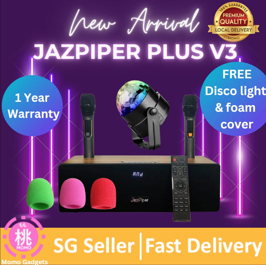 JAZPIPER PLUS VOICE VERSION 3 LATEST HOME KARAOKE SOUNDBAR | KTV | SPEAKER | ANDROID | 0NE YEAR WARRANTY | READY STOCK