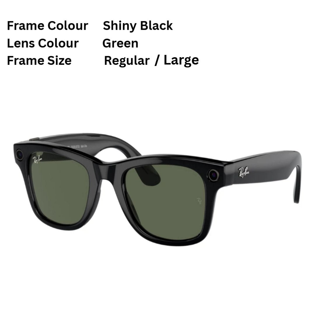 RayBan | Meta Wayfarer Smart Glasses Gen 2 / Gen 1-  Shiny Black / Matte Black / Clear to Graphite Green Transition options (Meta Ray-Ban)