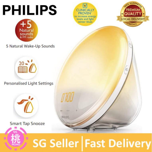 Philips Wake Up Light Alarm Clock Coloured Sunrise Simulation- HF3520/HF3531