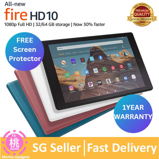 All New Fire HD 10 Tablet 64GB or 32GB (10.1", 1080p Full HD Display) - Momo Gadgets