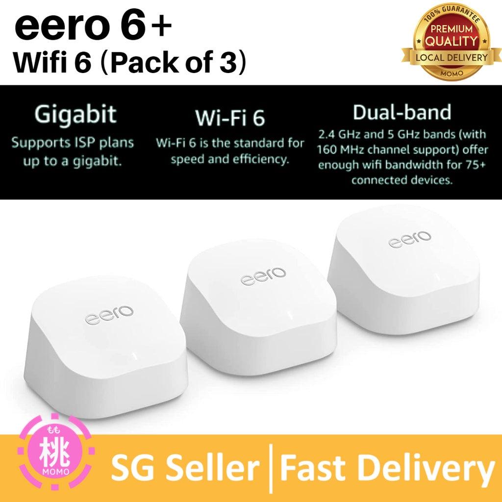 Amazon eero 6+ dual-band mesh Wi-Fi 6 system, with built-in Zigbee smart home hub (2022 release) - Momo Gadgets