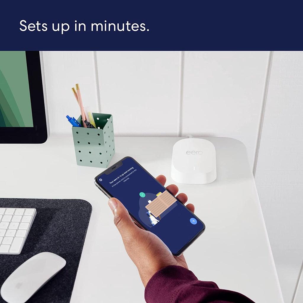 Amazon eero 6+ dual-band mesh Wi-Fi 6 system, with built-in Zigbee smart home hub (2022 release) - Momo Gadgets