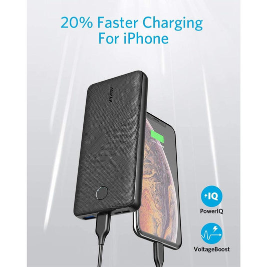 Anker Portable Charger, PowerCore Essential 20000mAh Power Bank with PowerIQ Technology and USB-C (Input Only) - Momo Gadgets