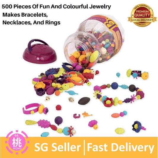 B. Toys by Battat 300pcs / 500pcs Pop Snap Bead Jewelry - DIY Jewelry Kit for Kids - Momo Gadgets