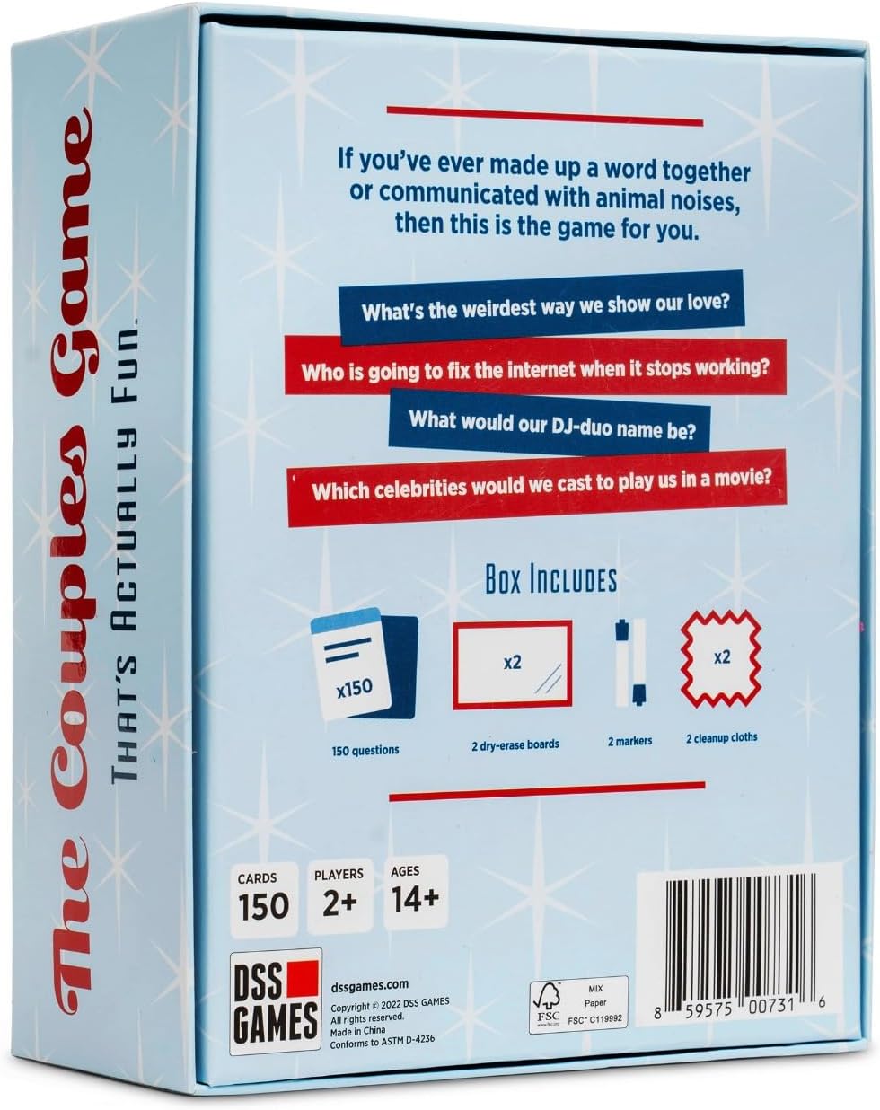 DSS Games The Couples Game That's Actually Fun [Date Night Idea, Relationship Card Game, Newlywed Game, 2 Players for Adults