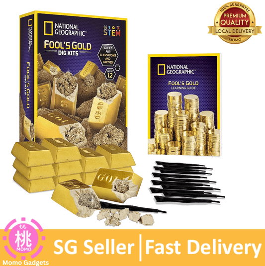NATIONAL GEOGRAPHIC Fool’s Gold Dig Kit – 12 Gold Bar Dig Bricks with 2-3 Pyrite Specimens Inside