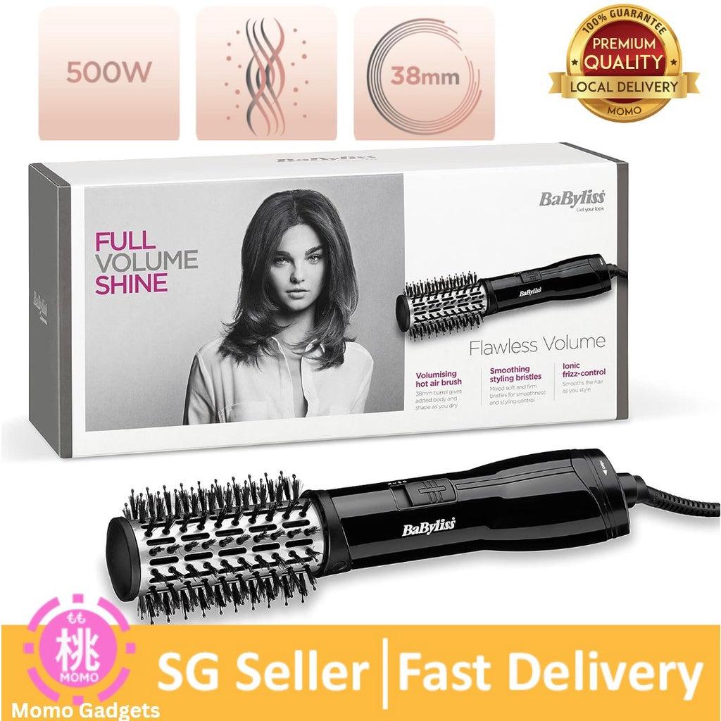 BaByliss Flawless Volume Hot Air Brush, Ionic, Dry and Style, 38mm Titanium-ceramic barrel hair styling - Momo Gadgets