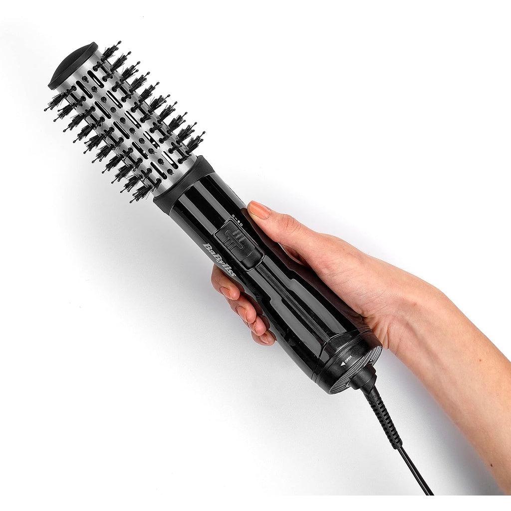 BaByliss Flawless Volume Hot Air Brush, Ionic, Dry and Style, 38mm Titanium-ceramic barrel hair styling - Momo Gadgets