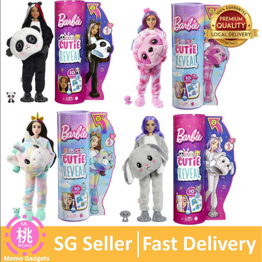 Barbie Cutie Reveal Doll with Panda Plush Costume & 10 Surprises Including Mini Pet & Color Change - Momo Gadgets