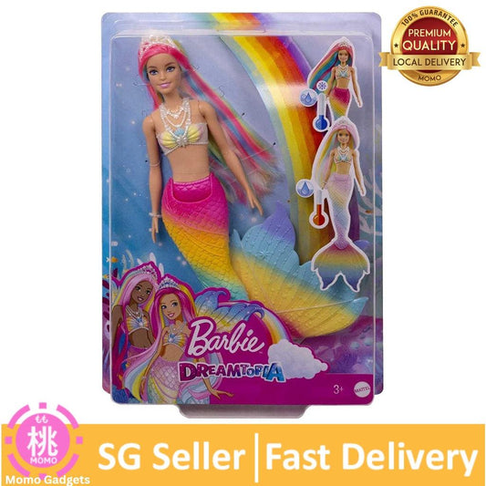 Barbie Dreamtopia Rainbow Magic Mermaid Doll with Rainbow Hair and Water-Activated Color Change Feature, Gift for 3+ - Momo Gadgets