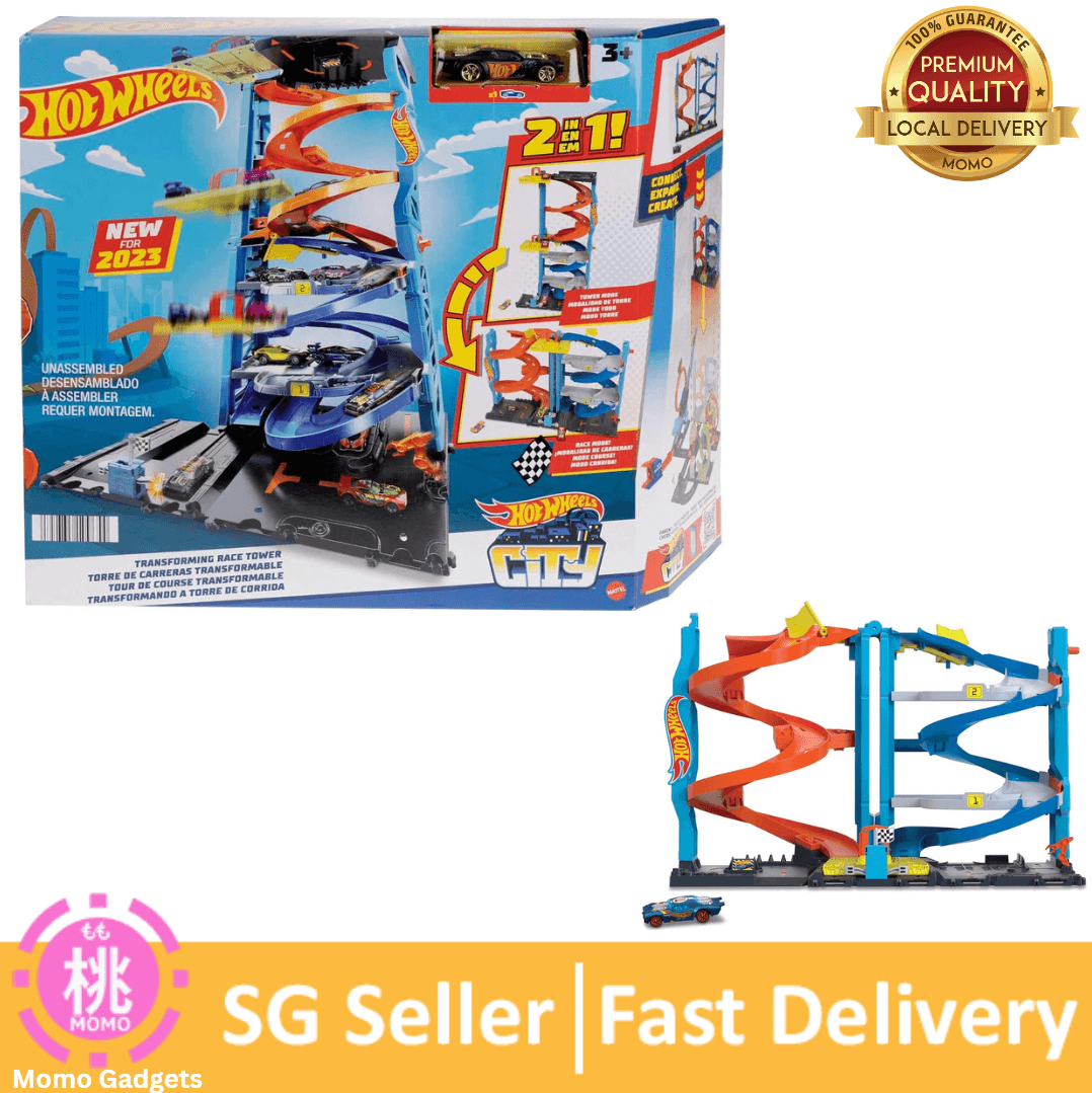 Hot Wheels Toy Car Track Set City Transforming Race Tower /City Expansion Track Pack , Single to Dual-Mode Racing