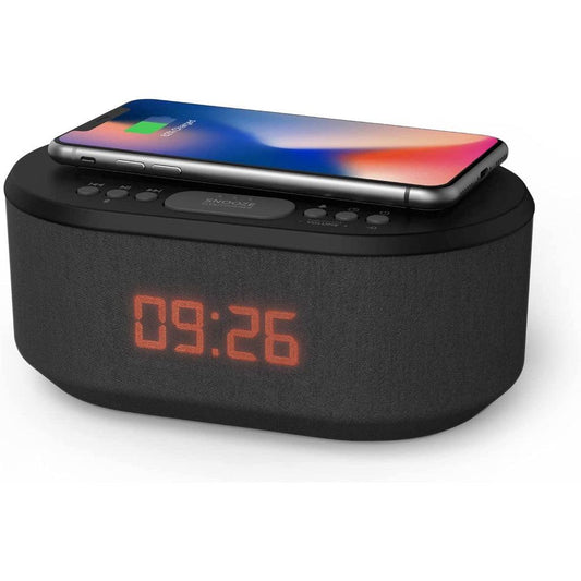 Bedside Radio Alarm Clock with USB Charger, - Momo Gadgets