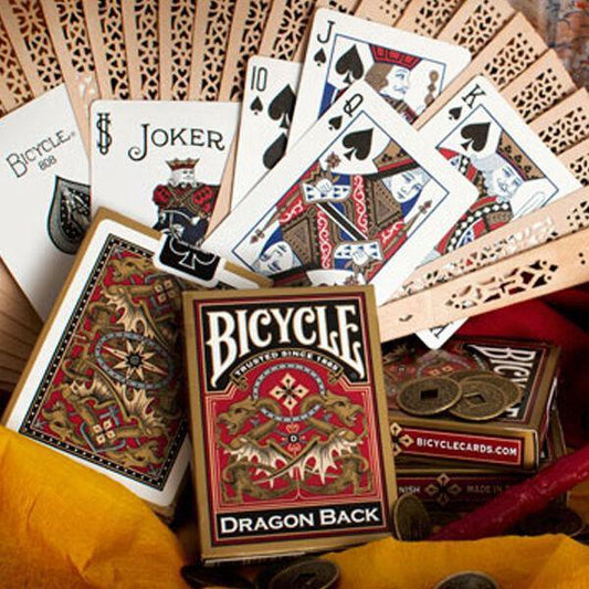 Bicycle Gold Dragon Back Playing Poker Cards Golden Edition Poker Magic Deck - Momo Gadgets