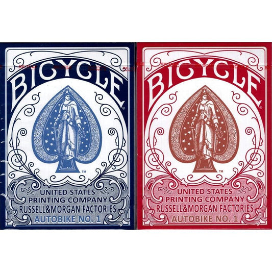 Bicycle Playing Poker Cards Autobike No. 1 Blue & Red - Momo Gadgets