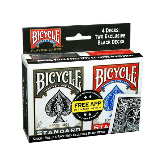 Bicycle Standard Poker Playing Cards (4/8/12 Pack) (Black/Red) - Momo Gadgets