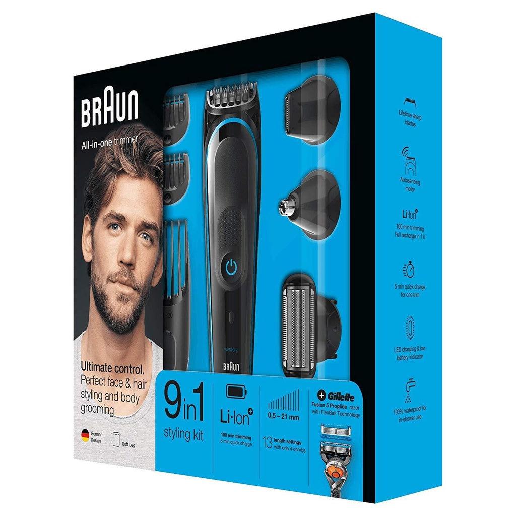 Braun 9-in-1 All-in-One Beard Trimmer MGK5080, Hair Clipper, Body Groomer, Ear and Nose Hair Trimmer - Momo Gadgets