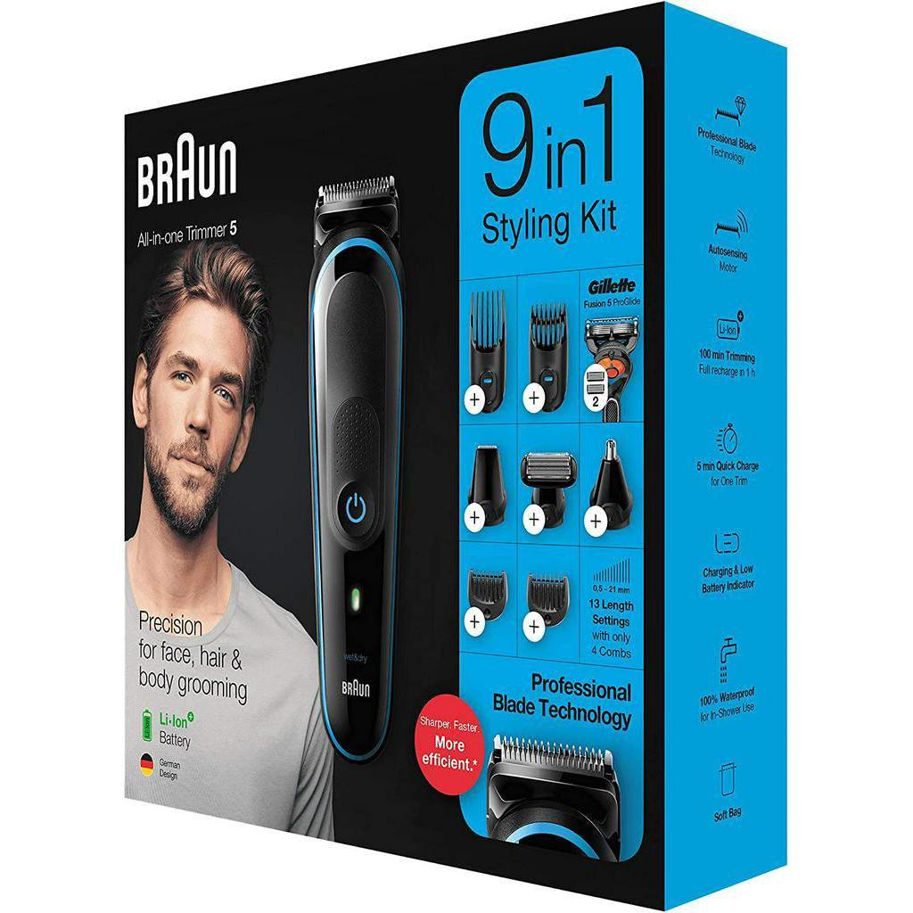 Braun 9-in-1 All-in-one Trimmer 5 MGK5280, Beard Trimmer, Hair Clipper and Body Groomer - Momo Gadgets