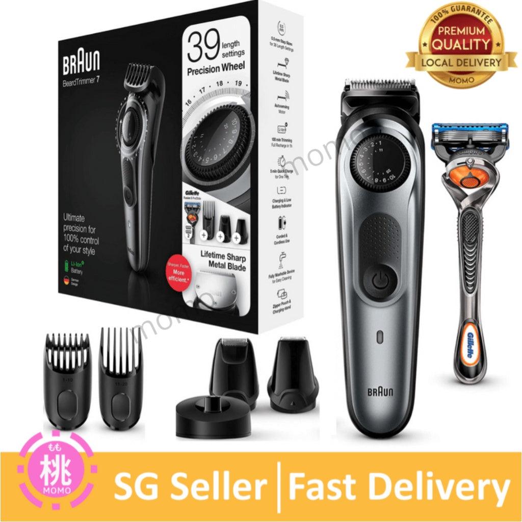 Braun Beard Trimmer BT7240 and Hair Clipper for Men, 39 Length Settings, UK Two Pin Bathroom Plug - Momo Gadgets