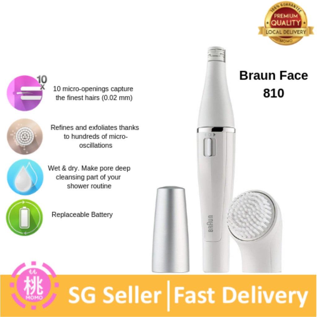 Braun Epilator Face 810 Facial Hair Removal and Facial Cleansing, with Brush and Battery - Momo Gadgets