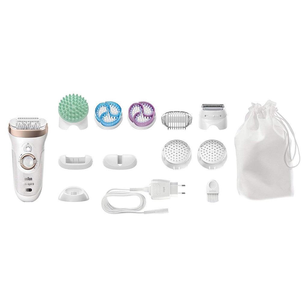 Braun epilator Silk-Epil 9 SkinSpa 9-961v, 12 Extra Kit Epilators for Women - Momo Gadgets