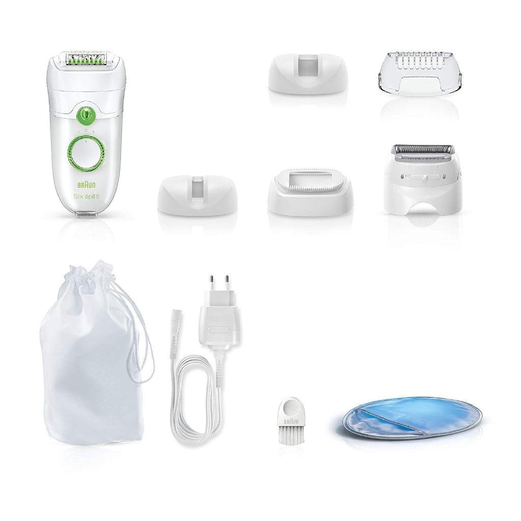 Braun Epilator Silk IPL 5780, Hair Removal with 7 Extras Including Shaver Head and Trimmer Cap - Momo Gadgets