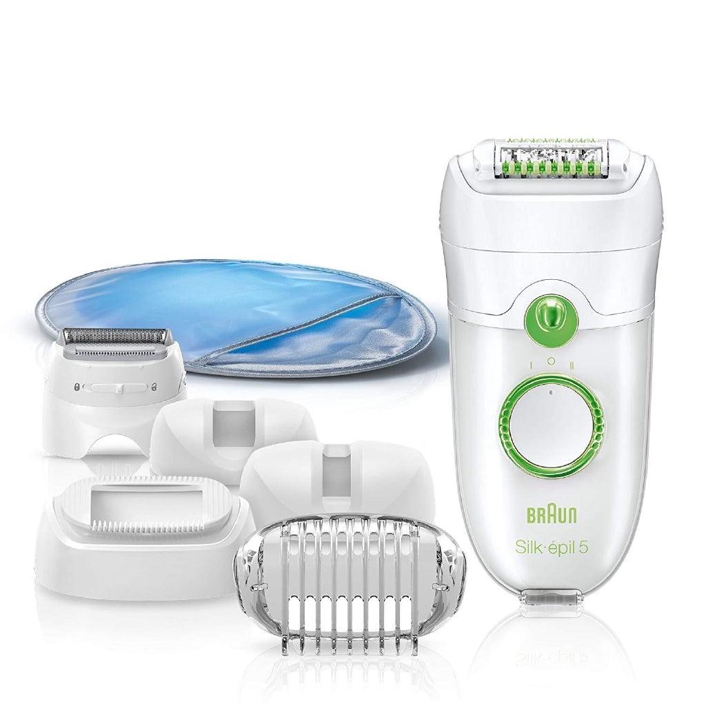 Braun Epilator Silk IPL 5780, Hair Removal with 7 Extras Including Shaver Head and Trimmer Cap - Momo Gadgets