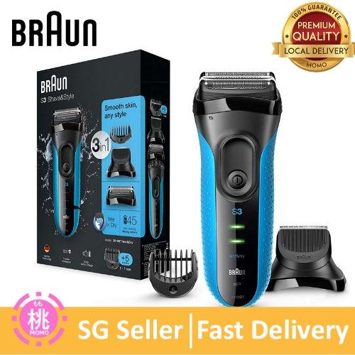 Braun Series 3 3010BT Shaver and Beard Trimmer , 3-in-1 Wet and Dry Electric Razor - Momo Gadgets