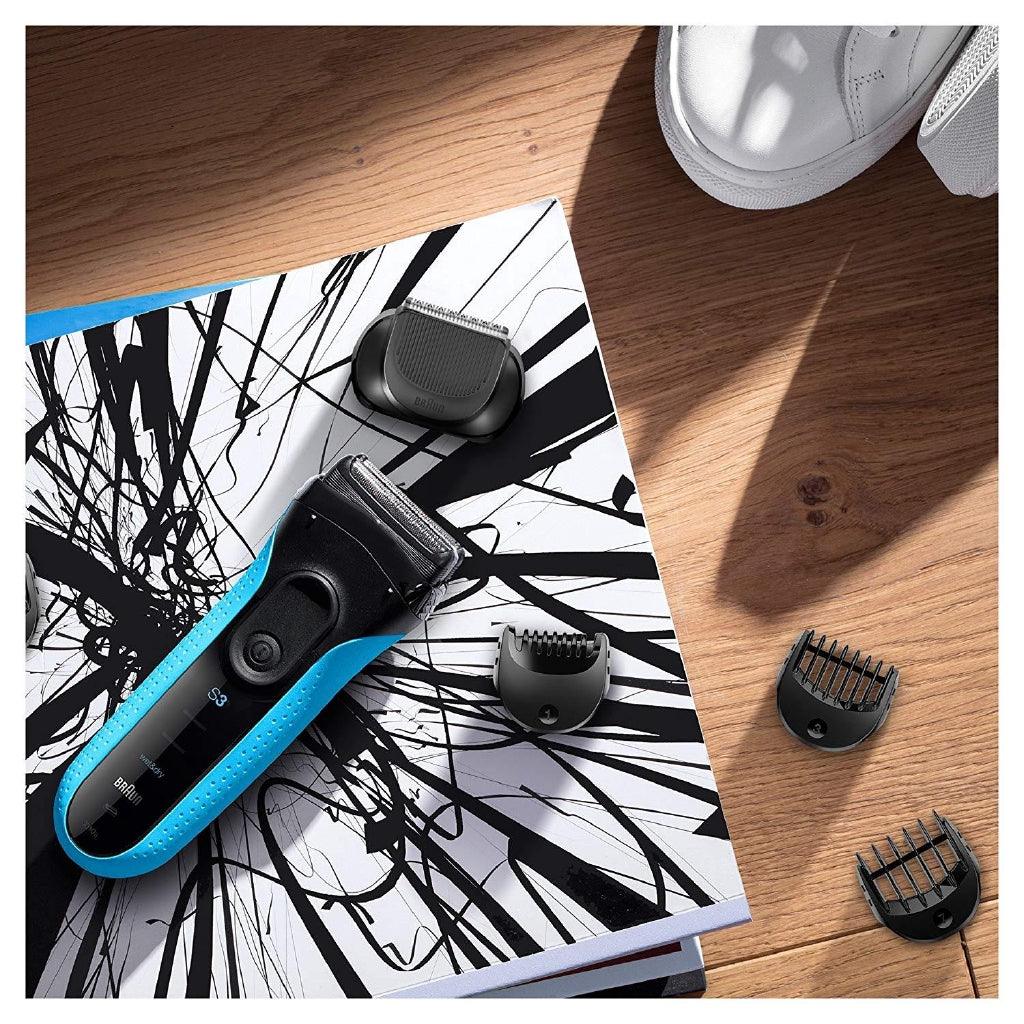 Braun Series 3 3010BT Shaver and Beard Trimmer , 3-in-1 Wet and Dry Electric Razor - Momo Gadgets