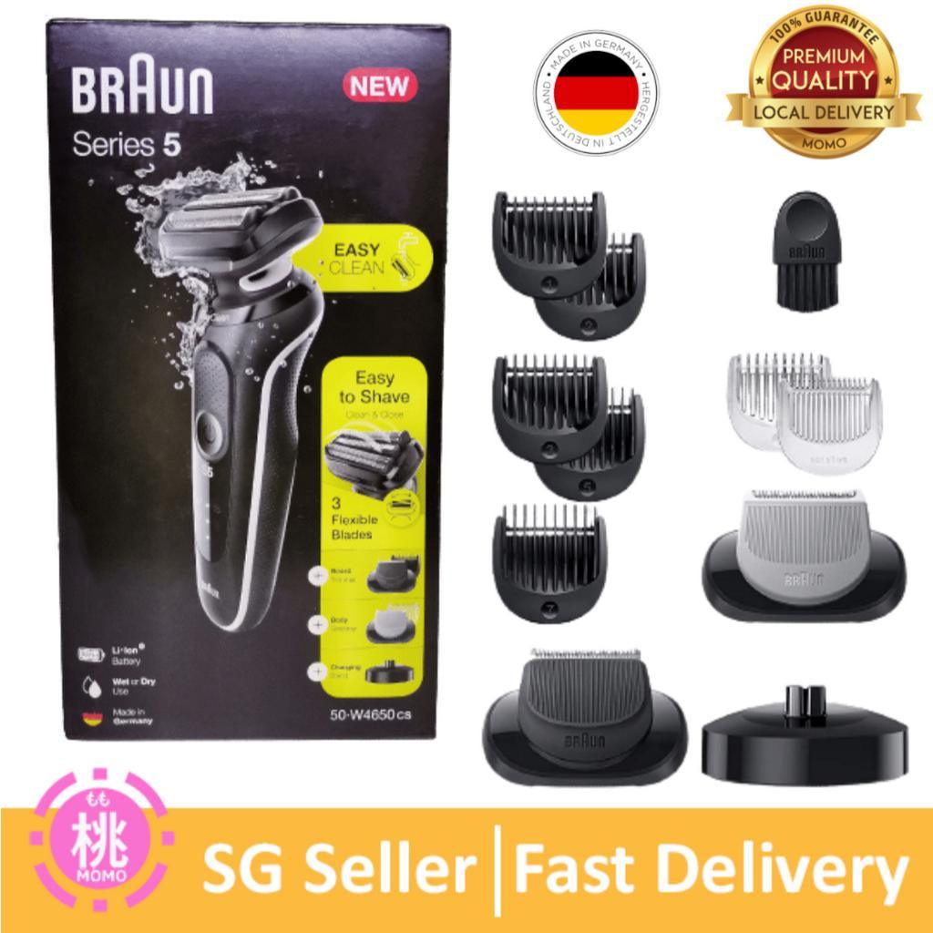 Braun Series 5 50-W4650cs Electric Shaver Men with Charging Stand, 2 EasyClick Attachments - Momo Gadgets