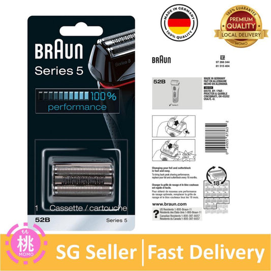 Braun Series 5 52B or 52S Electric Shaver Head Replacement Cassette - Momo Gadgets