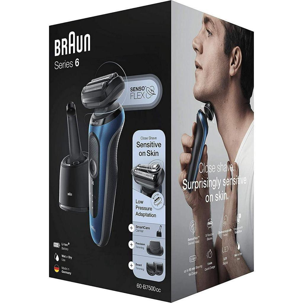 Braun Series 6 Electric Shaver for Men with Beard Trimmer, SmartCare Center, Rechargeable,Cordless Foil Razor - Momo Gadgets