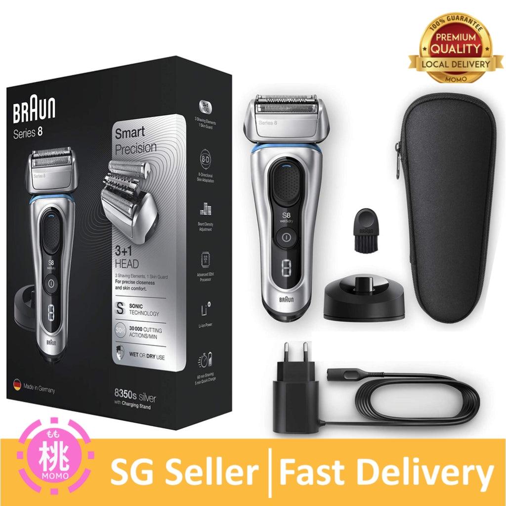 Braun Series 8 8350s Next Generation Electric Shaver with Charging Stand and Fabric Travel Case Wet and Dry Foil Shaver - Momo Gadgets