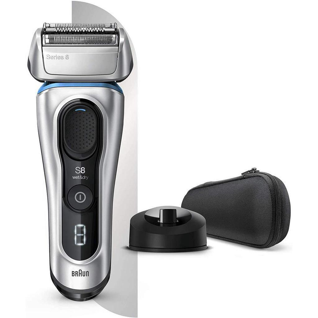 Braun Series 8 8350s Next Generation Electric Shaver with Charging Stand and Fabric Travel Case Wet and Dry Foil Shaver - Momo Gadgets