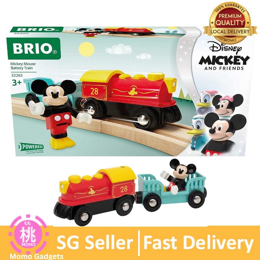 Brio 32265 Disney Mickey and Friends: Mickey Mouse Battery Train | Wooden Toy Train Set for Kids Age 3 and Up - Momo Gadgets