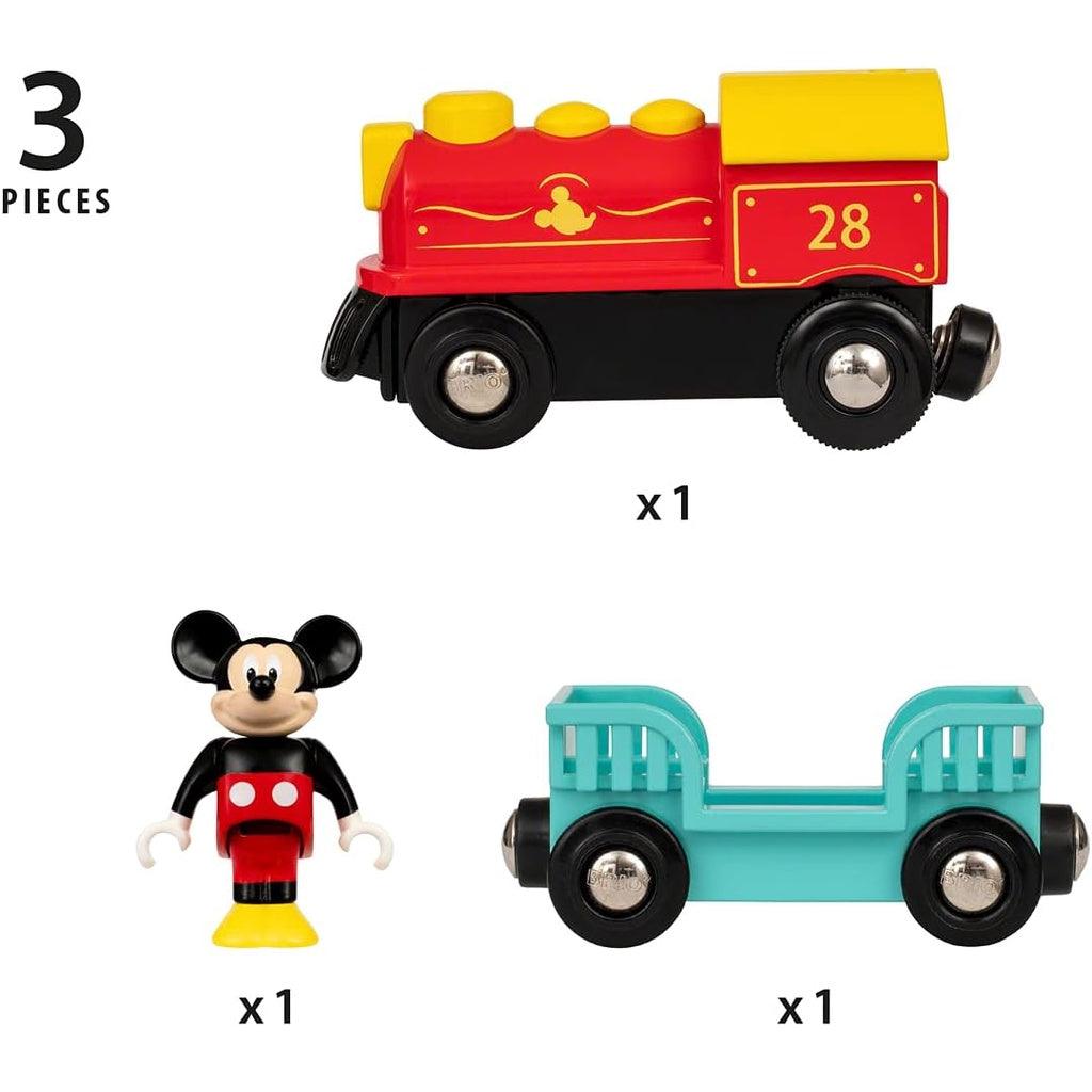 Brio 32265 Disney Mickey and Friends: Mickey Mouse Battery Train | Wooden Toy Train Set for Kids Age 3 and Up - Momo Gadgets