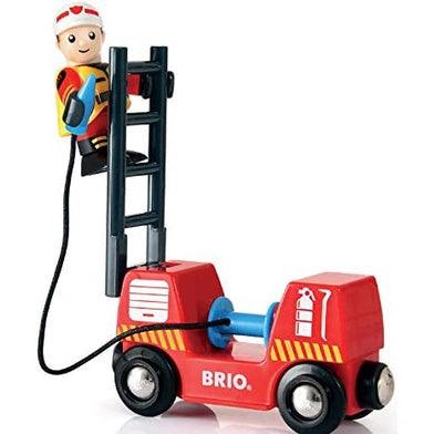 BRIO 33815 Rescue Firefighter Set | 18 Piece Train Toy with a Fire Truck, Accessories and Wooden Tracks for Ages 3+ - Momo Gadgets