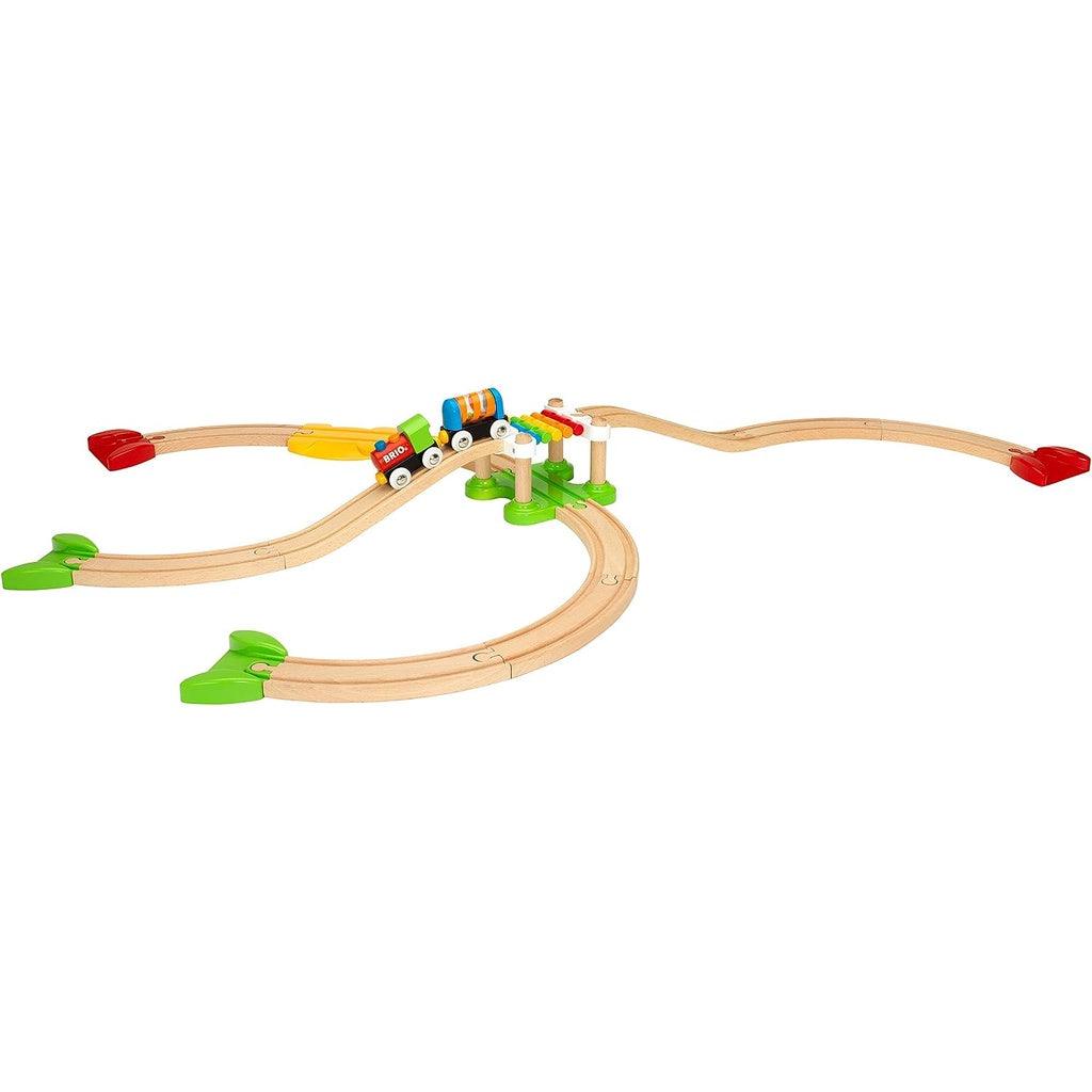 BRIO My First Railway – 33727 Beginner Pack | Wooden Toy Train Set for Kids Age 18 Months and Up - Momo Gadgets