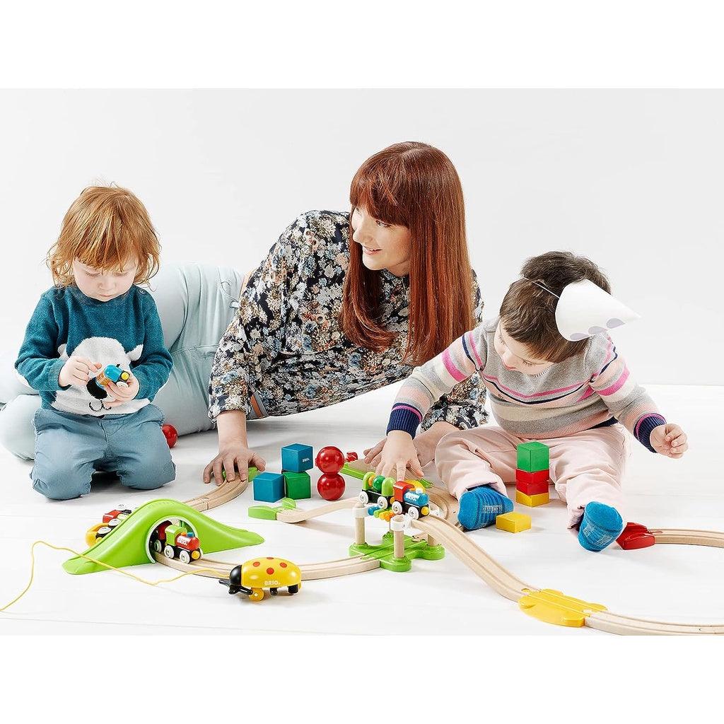 BRIO My First Railway – 33727 Beginner Pack | Wooden Toy Train Set for Kids Age 18 Months and Up - Momo Gadgets