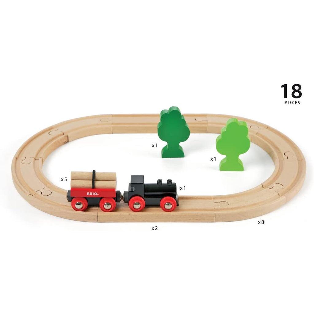 BRIO World - 33042 Little Forest Train Set | 18 Piece Train Toy with Accessories and Wooden Tracks for Kids Ages 3+ - Momo Gadgets