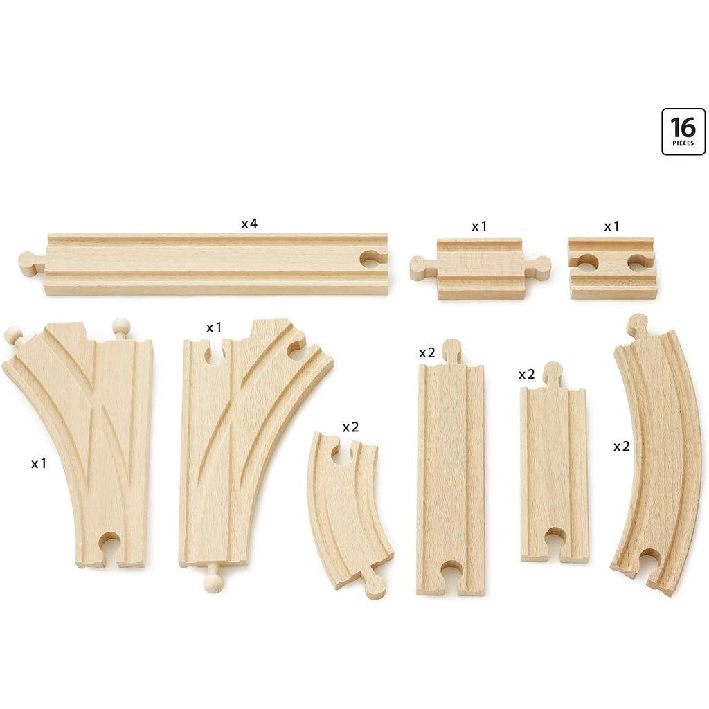 BRIO World 33402 Expansion Pack Intermediate | Wooden Train Tracks for Kids Age 3 and Up - Momo Gadgets