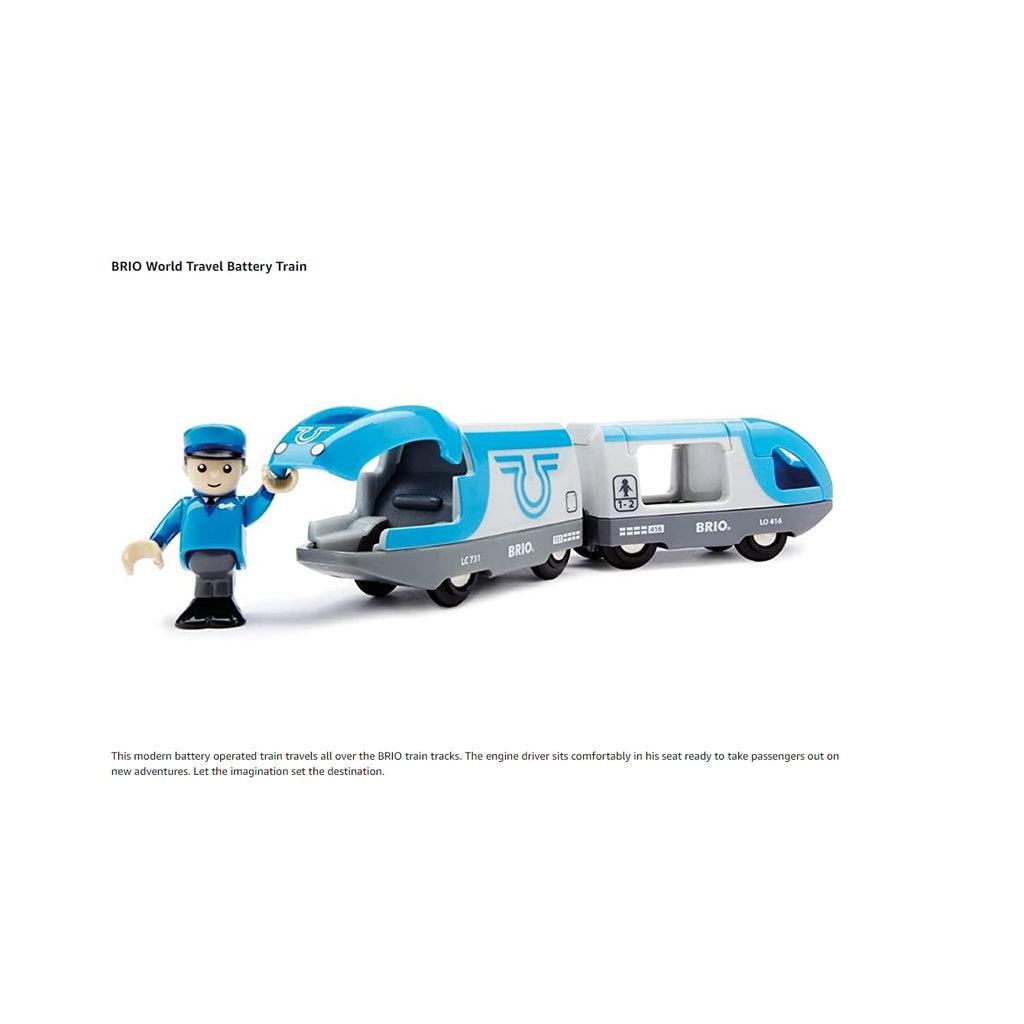 BRIO World - 33506 Travel Battery Train | 3 Piece Train Toy for Kids Ages 3 and Up - Momo Gadgets