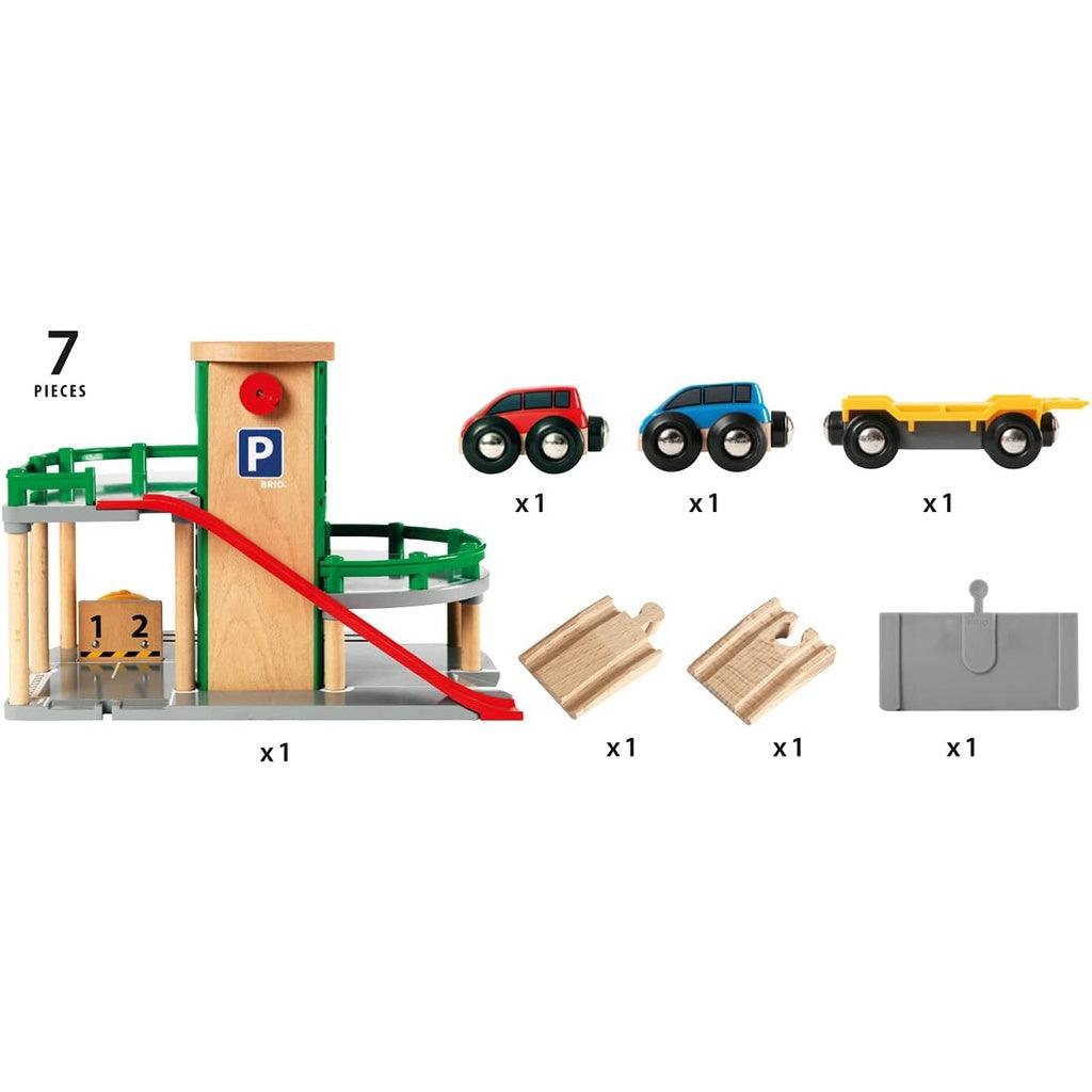 BRIO World Parking Garage | Railway Accessory with Toy Cars for Kids Age 3 and Up - Momo Gadgets