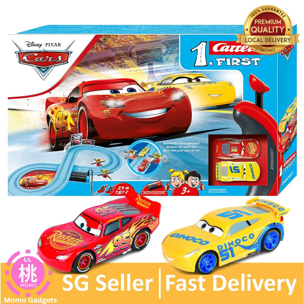 Carrera First Disney/Pixar Cars 3/Mario - Slot Car Race Track - Includes 2 cars - Battery-Powered Beginner Racing Set - Momo Gadgets