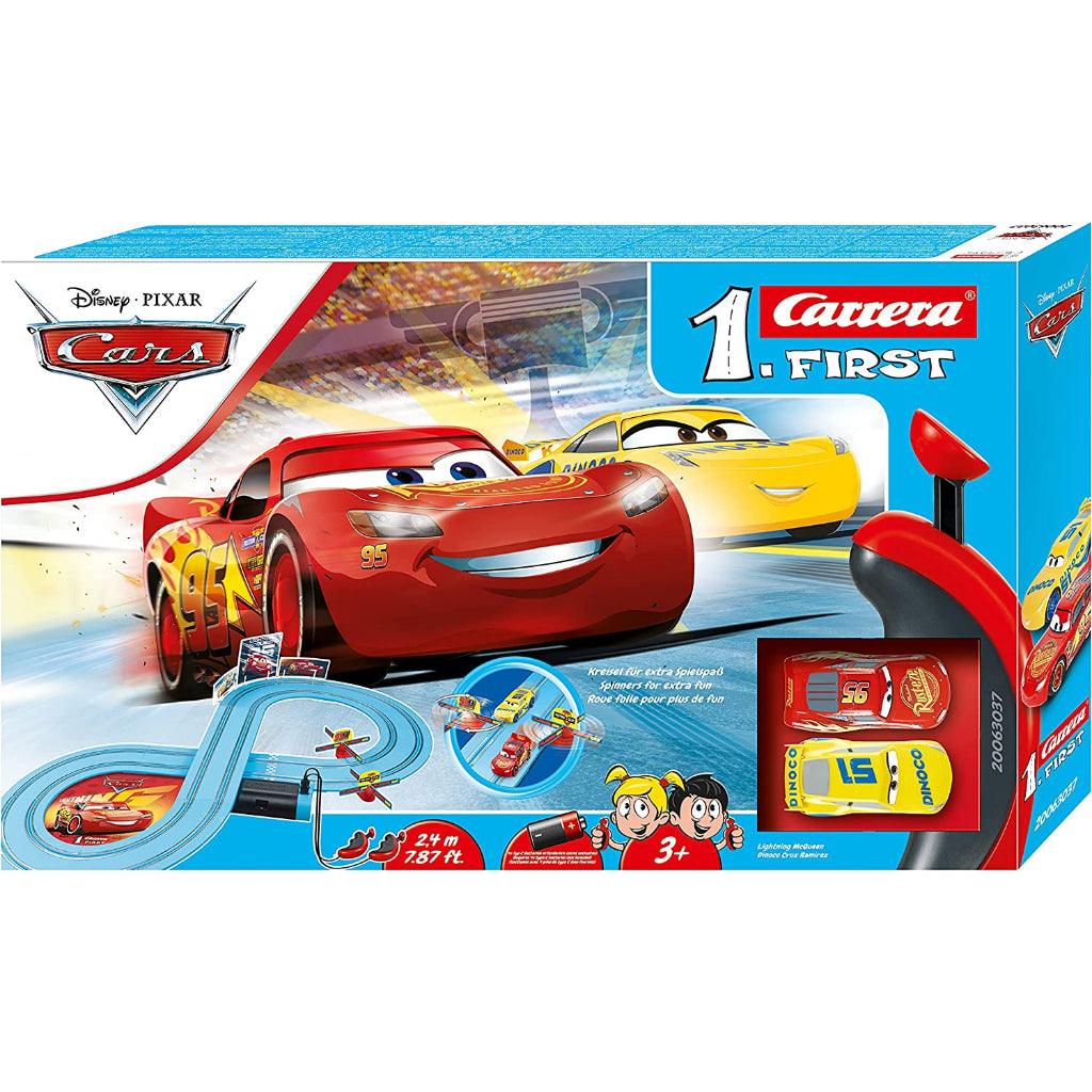 Carrera First Disney/Pixar Cars 3/Mario - Slot Car Race Track - Includes 2 cars - Battery-Powered Beginner Racing Set - Momo Gadgets