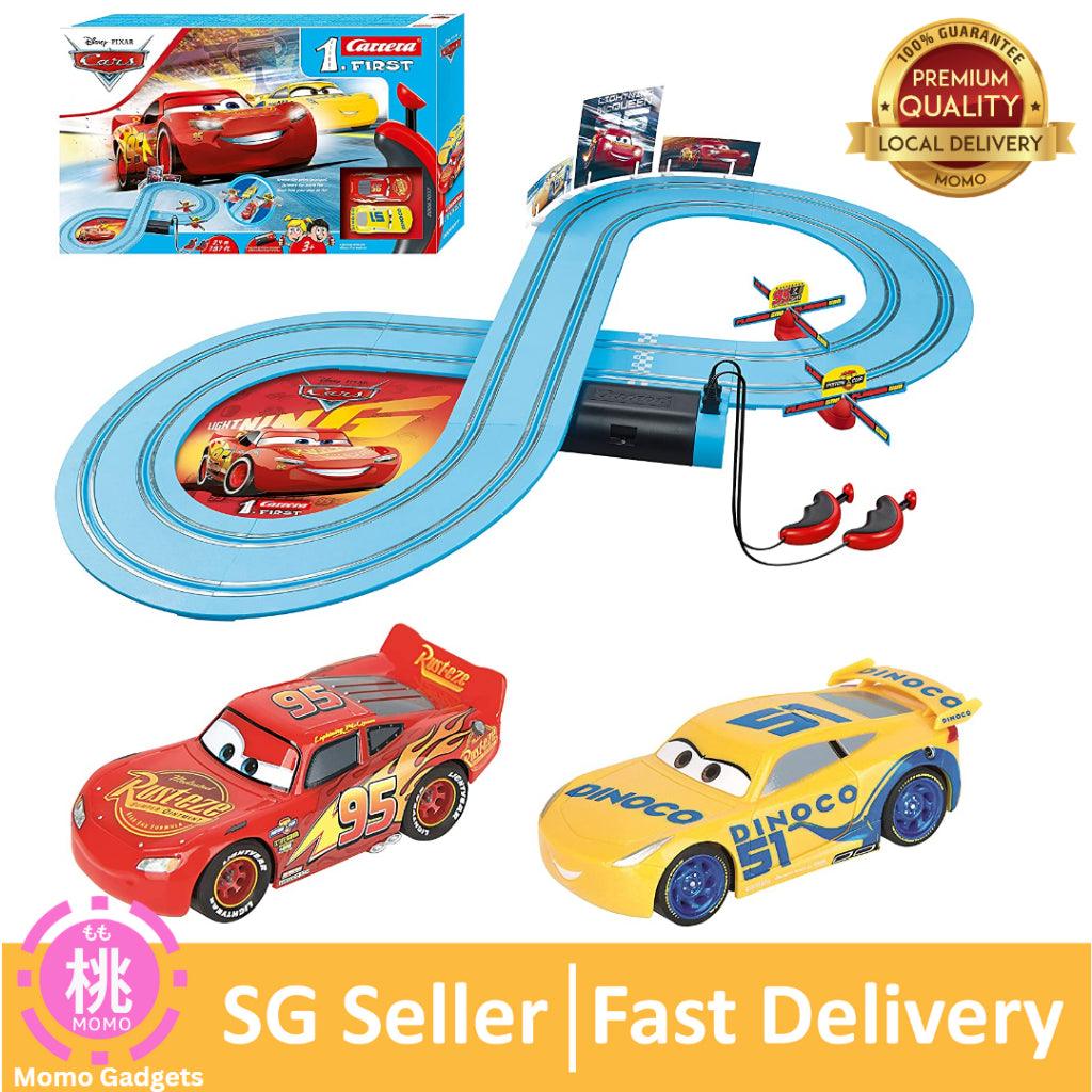 Carrera First Disney/Pixar Cars 3/Mario - Slot Car Race Track - Includes 2 cars - Battery-Powered Beginner Racing Set - Momo Gadgets