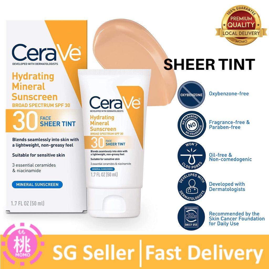 CeraVe 100% Mineral Sunscreen SPF 30 or Sunscreen with Sheer tint | Face Sunscreen for Sensitive Skin - Momo Gadgets