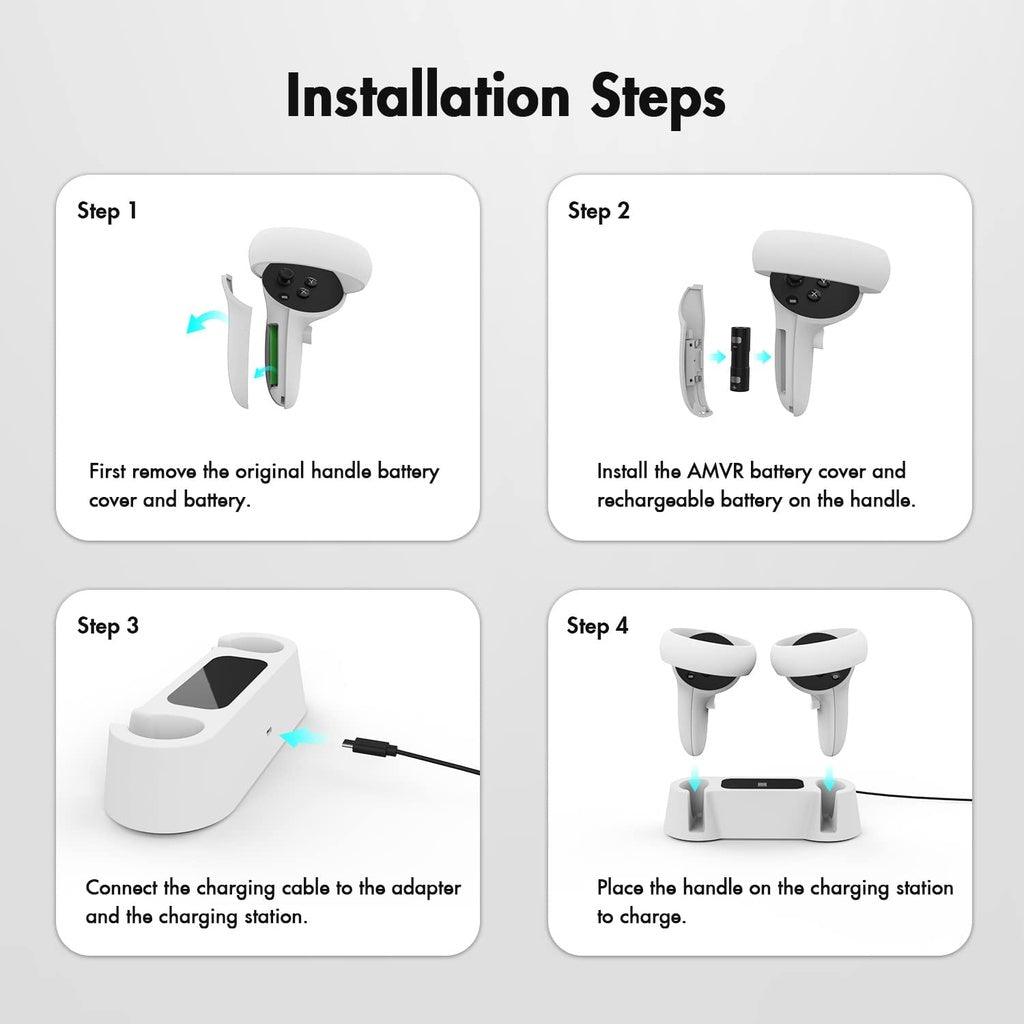 Charging Dock for Oculus Quest 2 Touch Controllers, Handle Display Holder Mount Station - Momo Gadgets